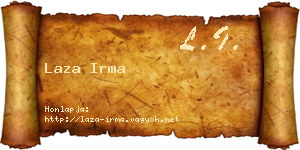 Laza Irma névjegykártya
